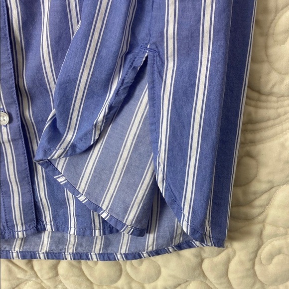 NEW Old Navy The Classic Shirt Blue White Stripe Button Down Cotton Sz Large - Picture 5 of 9